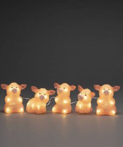 Grisar av Akryl 5 pack rosa LED