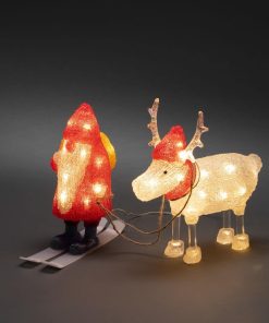 Tomte Med Ren&Släde 40 LED Lampor
