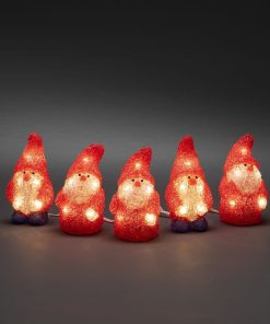 Tomtenissar 5st Akryl 40 LED Lampor Utomhus