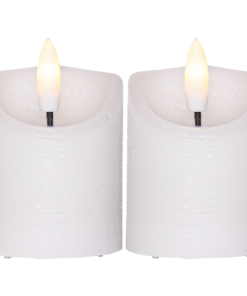 LED Blockljus 2-pack Flamme Rustic